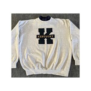 VTG Large University Of Kentucky Wildcats Santee Sweatshirt USA Embroidered‎